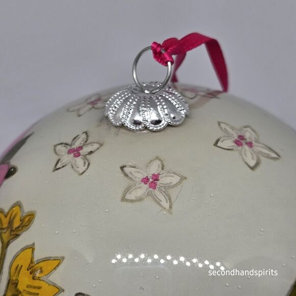 Vera Bradley 2011 Tea Garden Glass Ball Ornament Christmas W Box - Picture 9 of 9